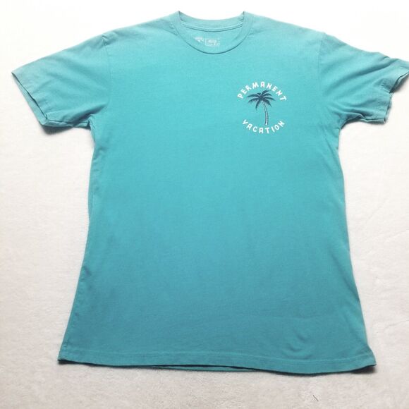 Miserable Clothing Co Adult Medium T Shirt Permanent Vacation Teal Skull Edgy - Picture 3 of 7